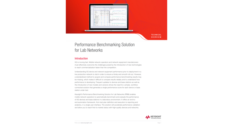 Performance Benchmarking Solution for Lab Networks